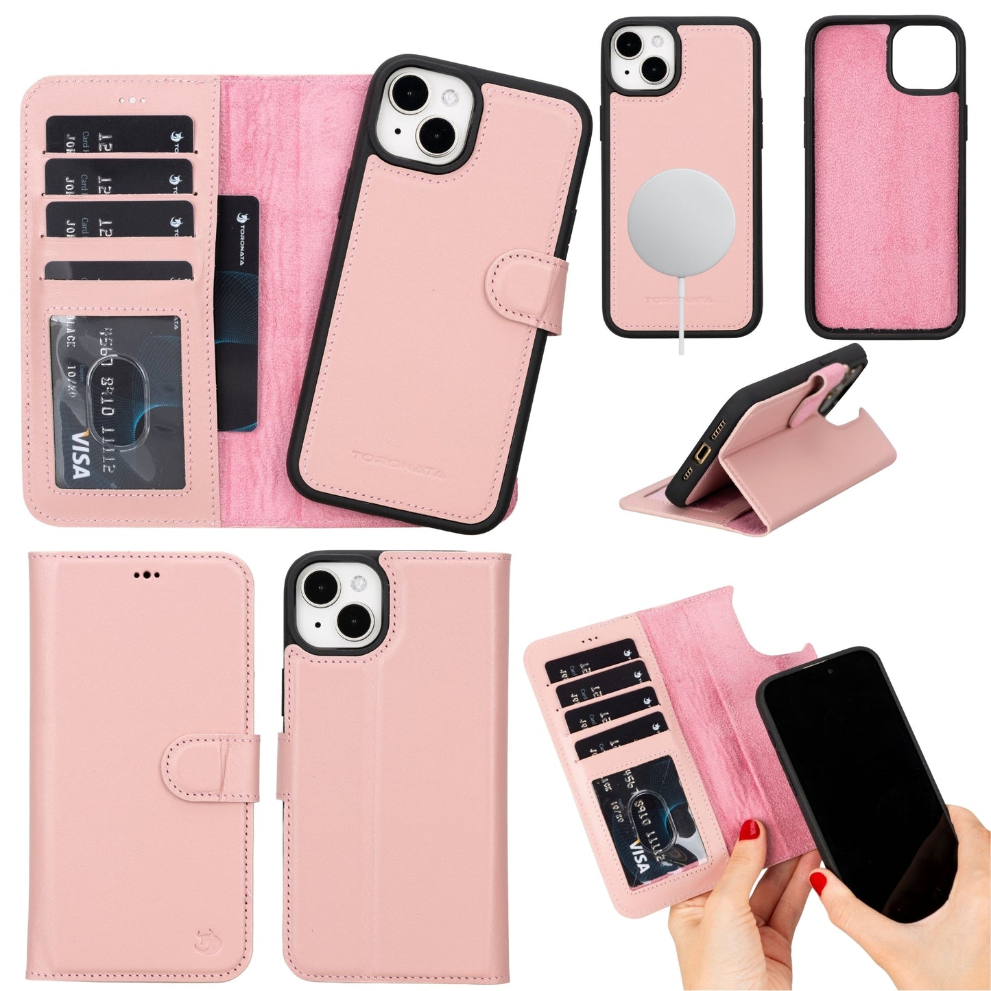 Casper Leather iPhone 15 Wallet Case | Detachable MagSafe Compatible RFID Protection