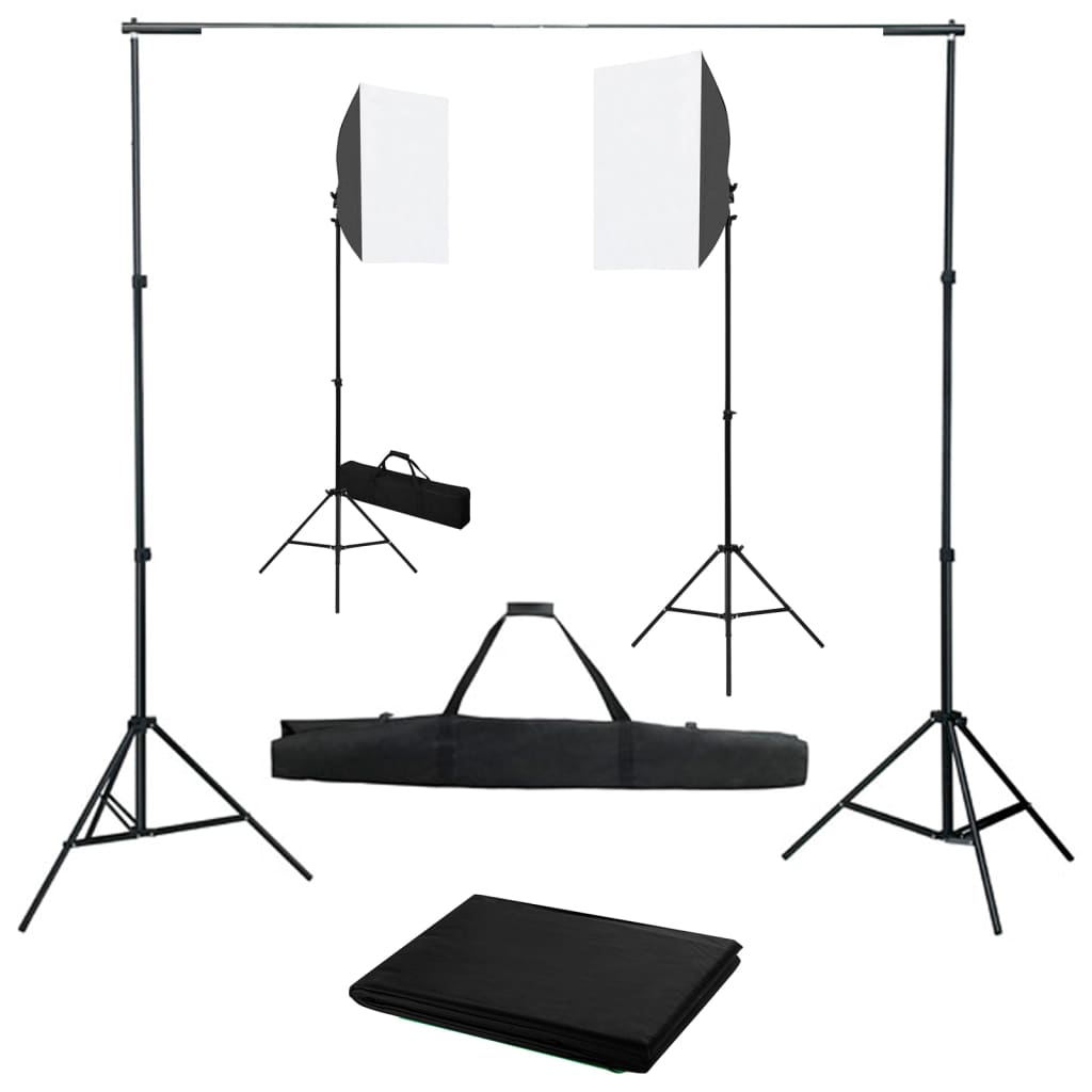 Vidaxl Photo Studio Kit with Softbox Lights and Backdrop