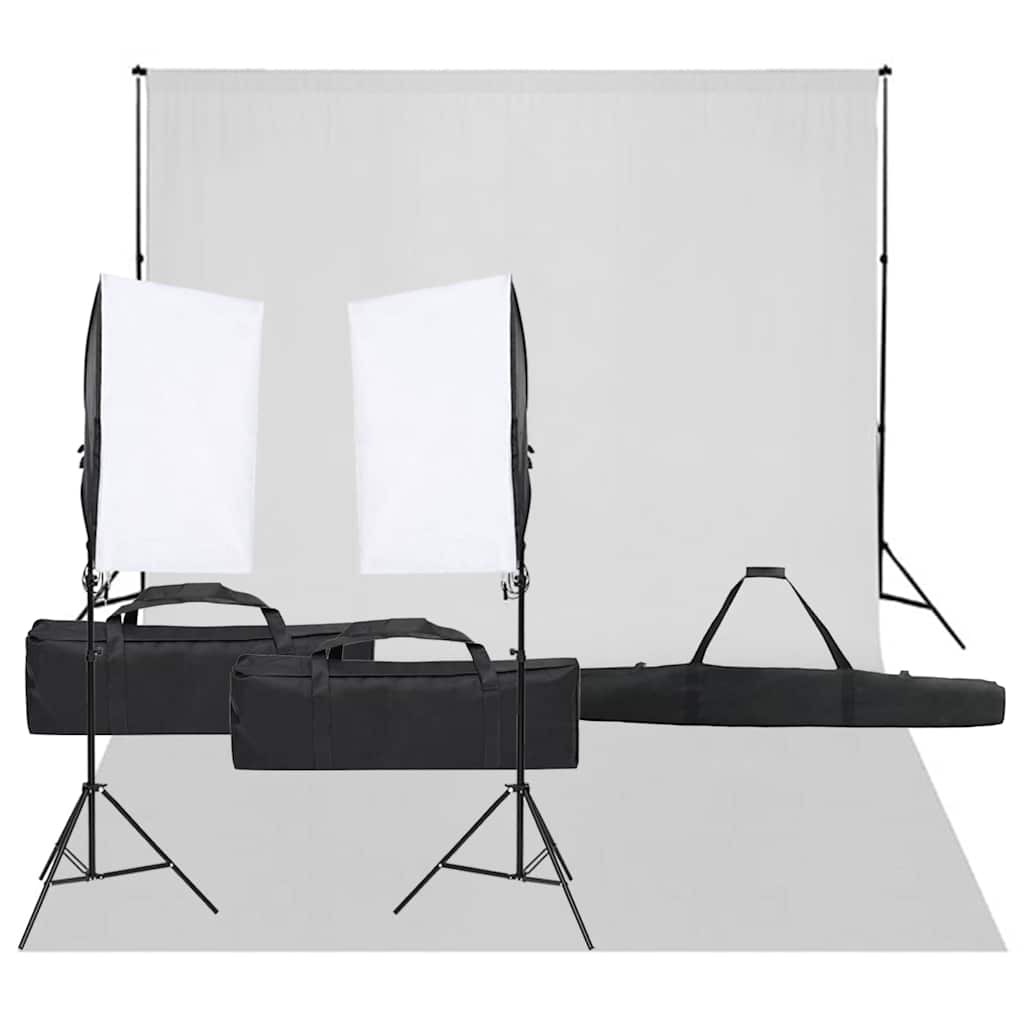Vidaxl photo studio set with lighting kit and backdrop