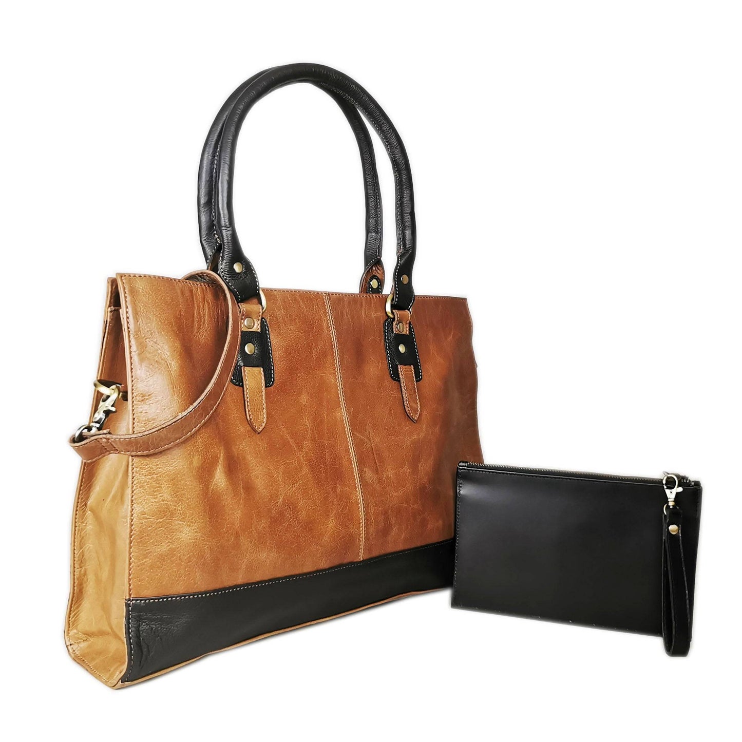 The Signature 17" Leather Laptop Bag, Copper