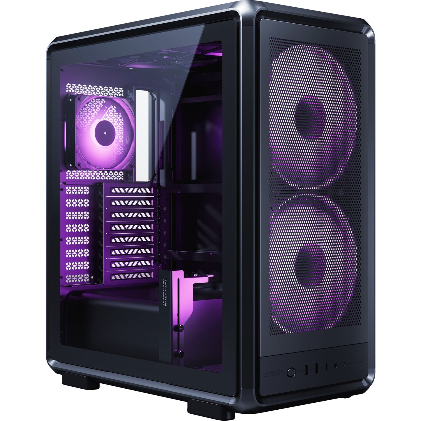 Cooler Master MasterFrame 500 Mesh ARGB Midi Tower Case (Black | 2x USB-A | 1x USB-C | RGB | Tempered Glass)