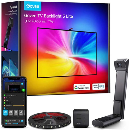 Govee TV Backlight 3 Lite 40–50 inch - TV LED Strip - RGBICW - App Control - Alexa Google - Matter Compatible