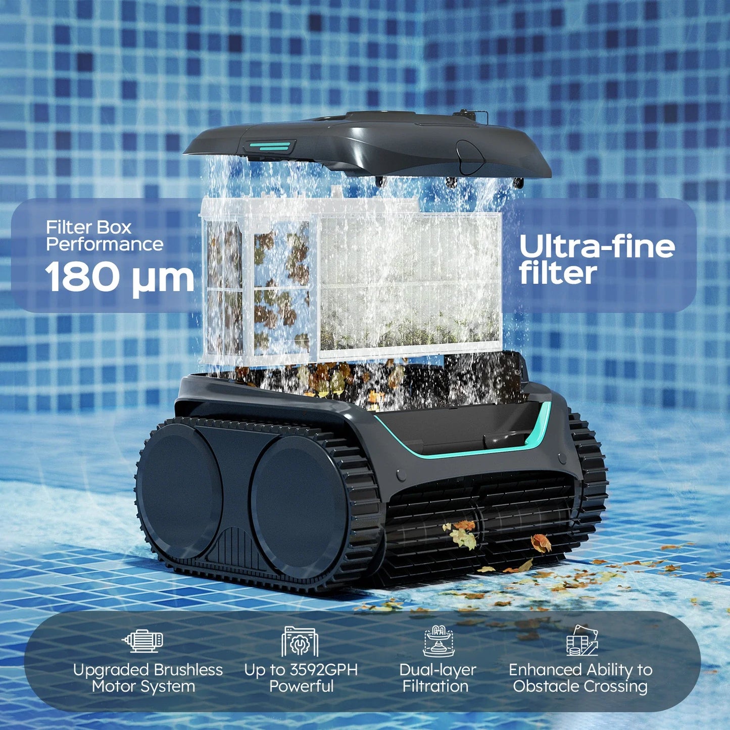 WYBOT C2 Cordless Robotic Pool Cleaner With App Control