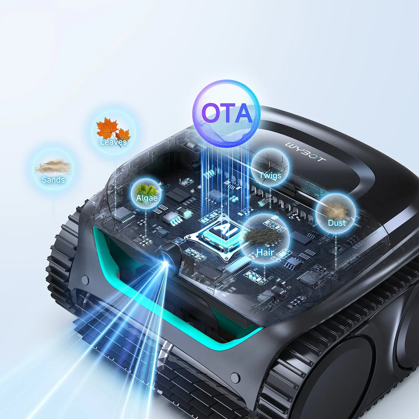 WYBOT C2 Vision Robotic Pool Cleaner Vacuum with AI Vision & Smart APP Control