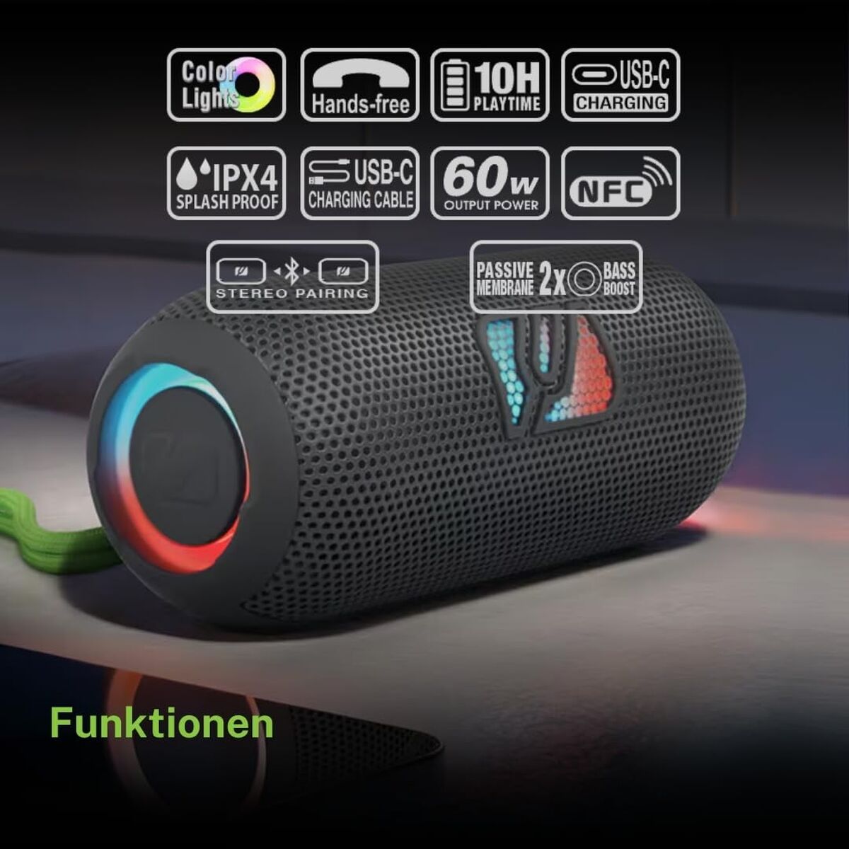 Portable Speaker Muse M790BT Black 60 W