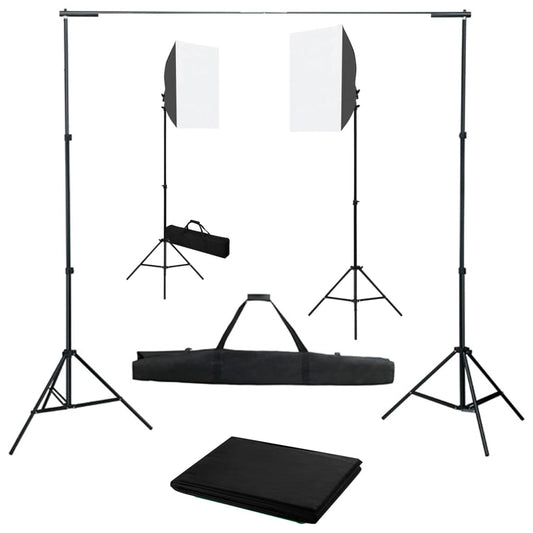 Vidaxl Photo Studio Kit with Softbox Lights and Backdrop
