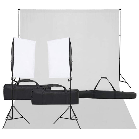 Vidaxl photo studio set with lighting kit and backdrop