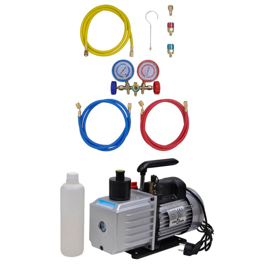 Vidaxl Vacuum Pump with 2-Gauge Manifold Set for Air Conditioning