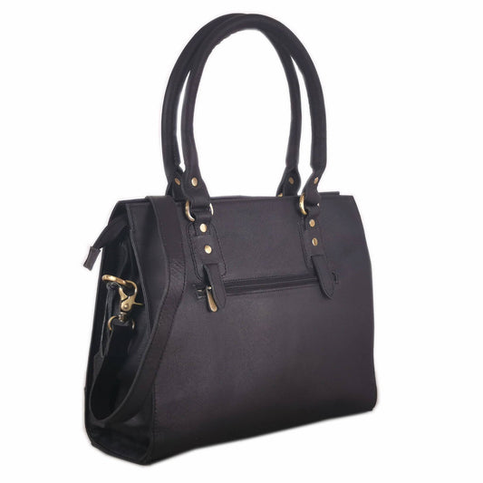 The Signature 15" Leather Laptop Bag, Black
