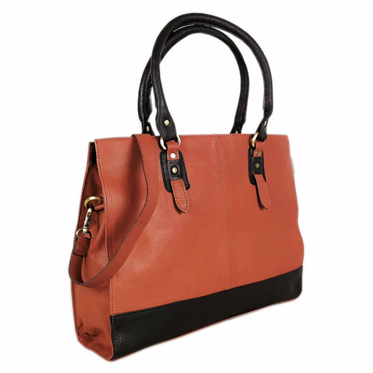 The Signature 17" Leather Laptop Bag, Brown