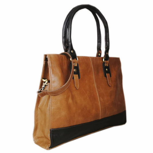 The Signature 17" Leather Laptop Bag, Copper