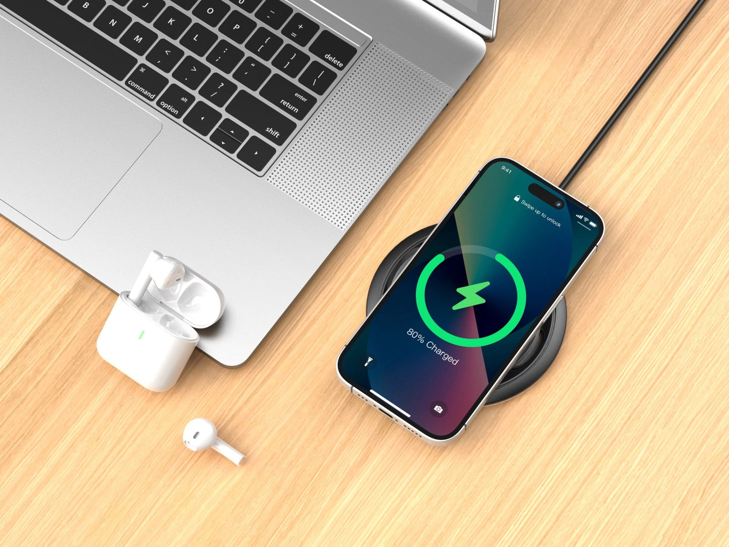 Techancy Carregador sem fio  15W TF2799, compatível com várias marcas de smartphones, carga rápida e segura, leve e portátil