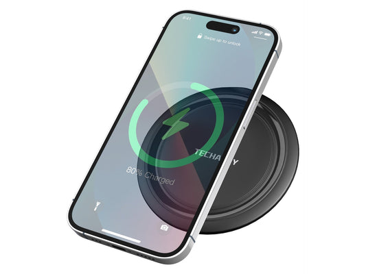 Techancy Carregador sem fio  15W TF2799, compatível com várias marcas de smartphones, carga rápida e segura, leve e portátil