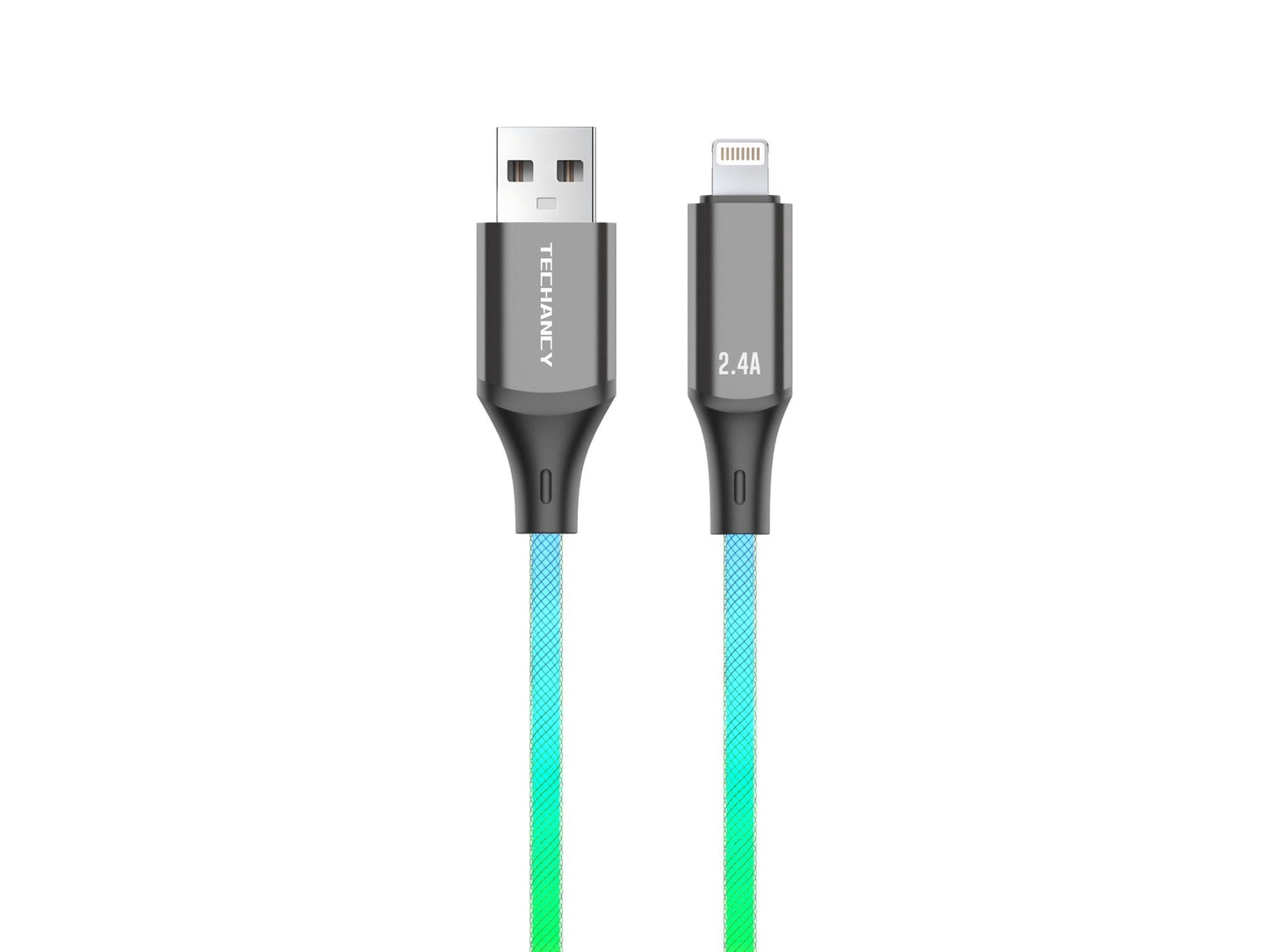 Techancy Cabo De Dados De 1m TB1799, Usb-C Para Ip11-14, Efeitos De Iluminação Rgb, Carregamento Rápido De 27w.